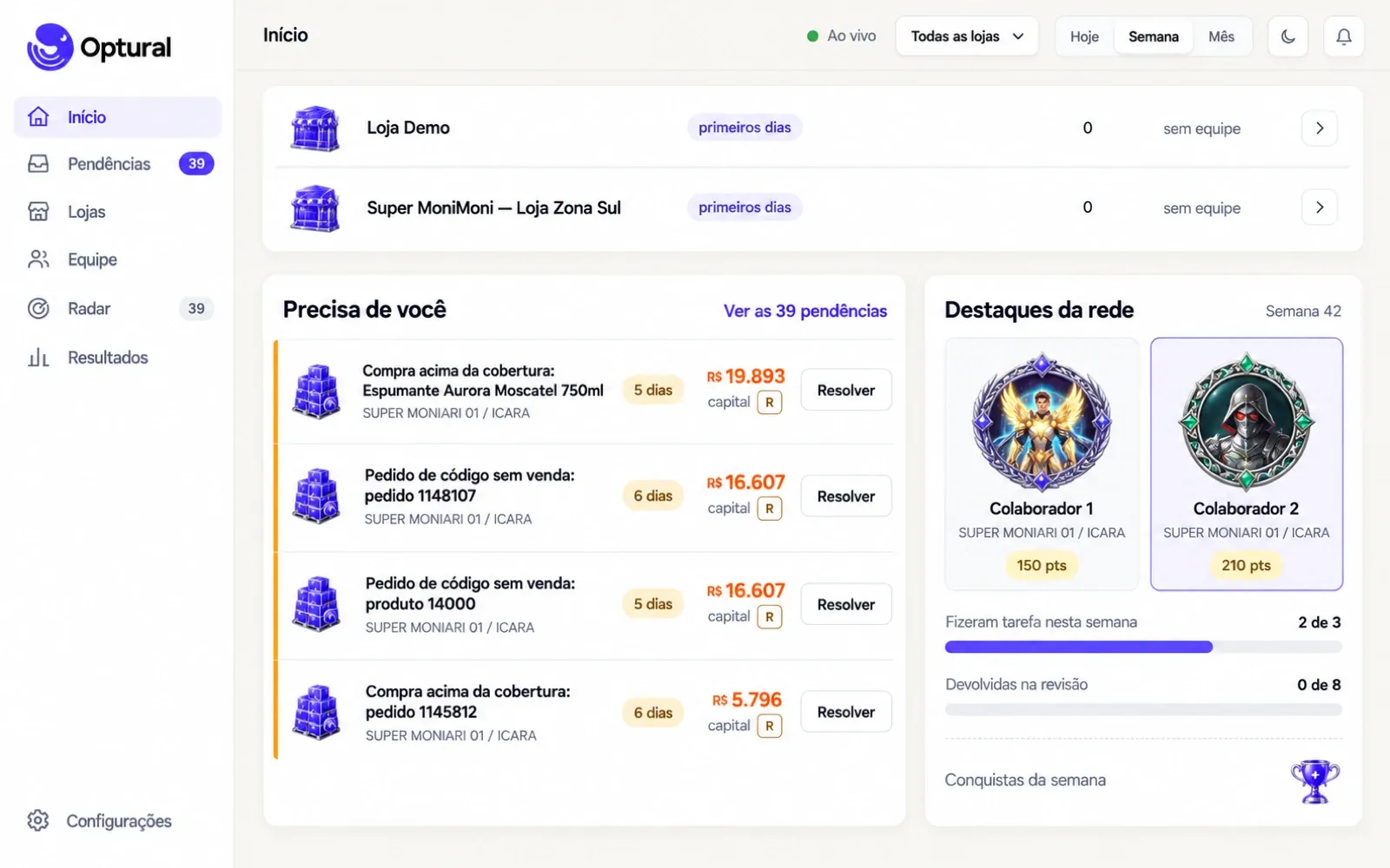 Precisa de você: pendências de maior valor e destaques da rede